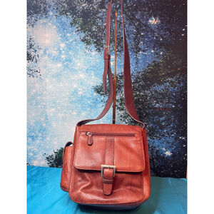 Women's M.C. Brown Leather Crossbody Bag